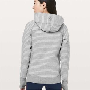 Lululemon Scuba Hoodie Classic Cotton Fleece Parallel Stripe Size 6